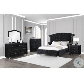 Deanna Black Upholstered Platform Bedroom set