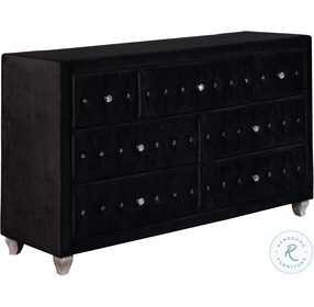 Deanna Black Upholstered Dresser