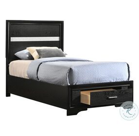 Miranda Black Twin Panel Storage Bed