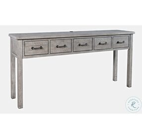 North Coast Distressed Grey Wash 67" Console Table with USB Charging