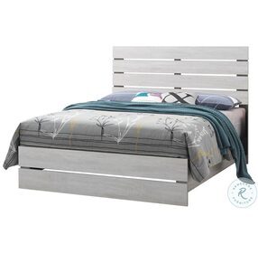 Marion Coastal White Queen Panel Bed