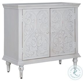 French Quarter Chalky White 2 Door Accent Cabinet