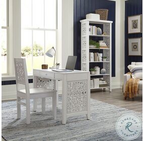 Trellis Lane Weathered White Accent Home Office Set