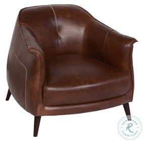 Martel Brown Leather Club Chair