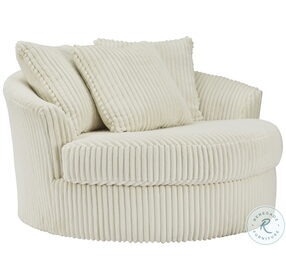 Lindyn Ivory Oversized Swivel Accent Chair