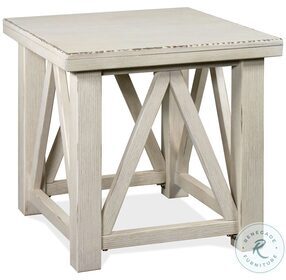 Aberdeen Weathered Worn White End Table