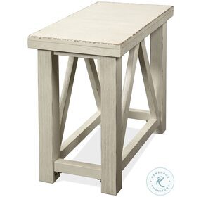 Aberdeen Weathered Worn White Chairside Table