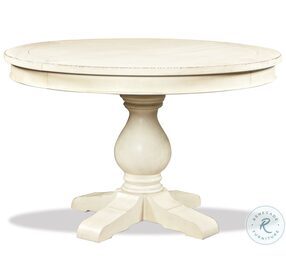 Aberdeen Weathered Worn White Extendable Round Dining Table