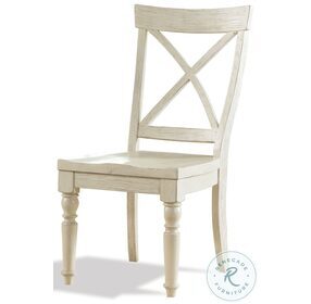 Aberdeen Weathered Worn White X Back Side Chair Set of 2