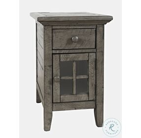 Rustic Shores Stone USB Charging Chairside Table