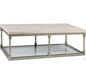 Signature Designs Antiqued Silver Leaf Topa Rect Cocktail Table