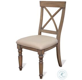 Aberdeen Weathered Driftwood Upholstered Side Chair Set of 2