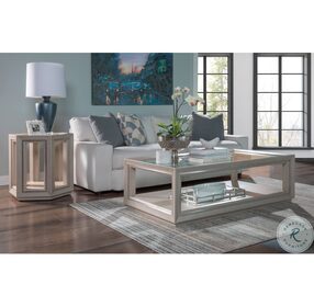 Signature Designs Gray Lacquered Linen Zeitgeist Occasional Table Set