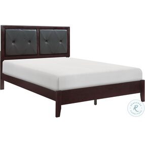 Edina Cherry California King Upholstered Panel Bed