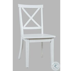 Eastern Tides Brushed White Cross Back Side Chair Set of 2