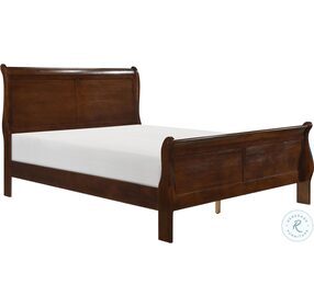 Mayville Brown Cherry California King Sleigh Bed