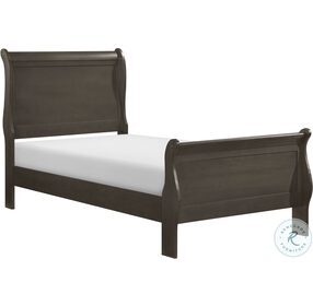 Mayville Stained Grey Twin Sleigh Bed