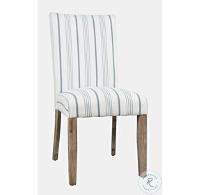 Eastern Tides Blue Stripe Parsons Chair Set Of 2