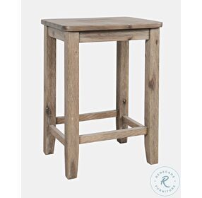 Eastern Tides Distressed Brushed Bisque Coastal Backless Counter Height Stool Set of 2