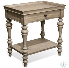 Corinne Sun Drenched Acacia Wood Top Nightstand