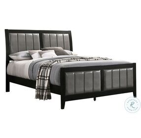 Carlton Black Upholstered Full Panel Bed