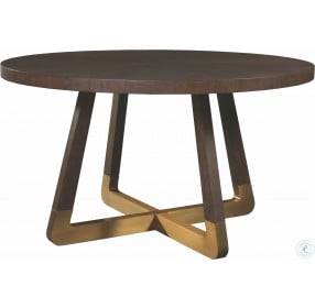 Signature Designs Rich Brown And Dark Glaze Verbatim Round Dining Table