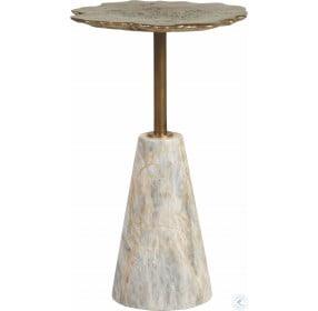 Signature Designs Gold And White Moriarty Round Spot Table