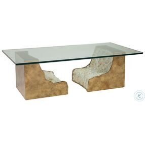 Signature Designs White And Bronze Apricity Rectangular Cocktail Table