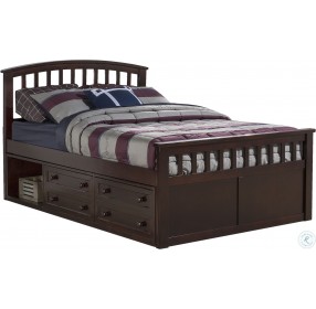 Charlie Captains Chocolate Full Panel Bed With One Storage Unit