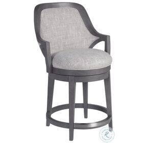Appellation Medium Gray Wirebrushed Upholstered Swivel Counter Height Stool
