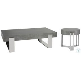 Signature Designs Gray Lacquer And Silver Iridium Rectangular Occasional Table Set