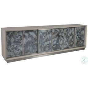Signature Designs Gray And White Sandblasted Metaphor Long TV Stand