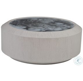 Signature Designs Gray And White Sandblasted Metaphor Round Cocktail Table
