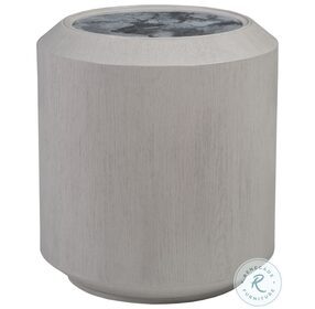 Signature Designs Gray And White Sandblasted Metaphor Round End Table