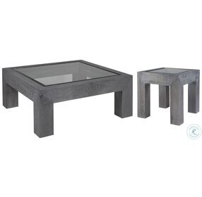 Signature Designs Waxed Carbon Accolade Square Occasional Table Set
