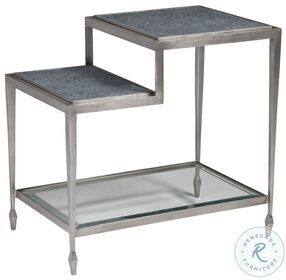 Signature Designs Soft Grey And Antiqued Silver Sashay Rectangular End Table
