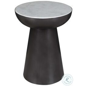 Circularity White And Gunmetal Round End Table