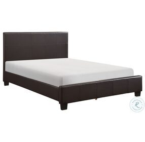 Lorenzi Dark Brown Queen Upholstered Platform Bed