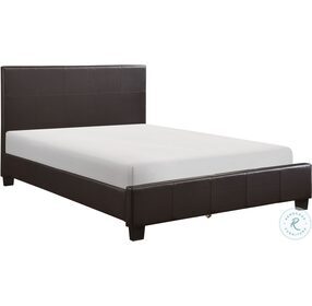 Lorenzi Dark Brown King Upholstered Platform Bed