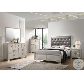 Salford Metallic Sterling Upholstered Panel Bedroom set