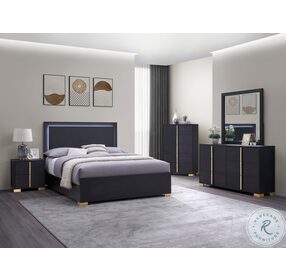 Marceline Black Panel Bedroom Set