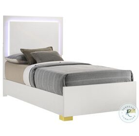 Marceline White Twin Panel Bed
