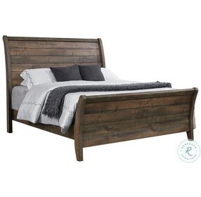 Frederick Weathered Oak Queen Sleigh Bed