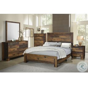 Sidney Rustic Pine Panel Bedroom set