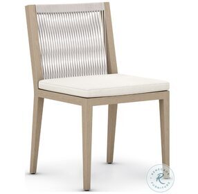 Sherwood Natural Ivory and Washed Brown Outdoor Dining Chair