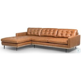 Lexi Sonoma Butterscotch Leather 2 Piece LAF Chaise Sectional