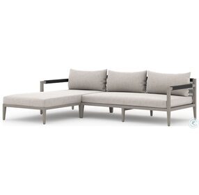 Sherwood Stone Gray and Weathered Gray Outdoor 2 Piece LAF Sectional