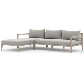 Sherwood Faye Ash And Natural Teak Outdoor 2 Piece LAF Sectional