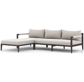 Sherwood Stone Gray and Bronze Outdoor 2 Piece LAF Sectional