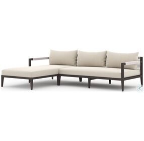 Sherwood Faye Sand And Bronze Outdoor 2 Piece LAF Sectional